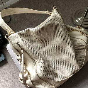 White leather purse